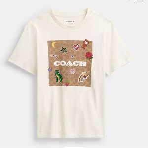 NWT Coach Signature Square T Shirt With Sticker Patches size‎ S